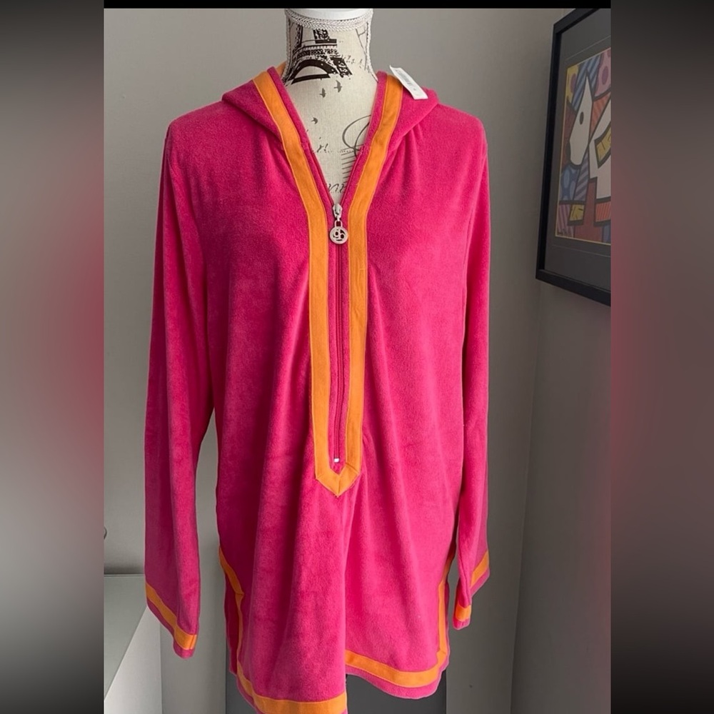 Gap Cover-Up Dress Swimsuit Pink/Orange Hoodie Women’s Size XL